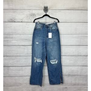 Cello Women's 90's Baggy Distressed Slit Ankle Jeans Size 7